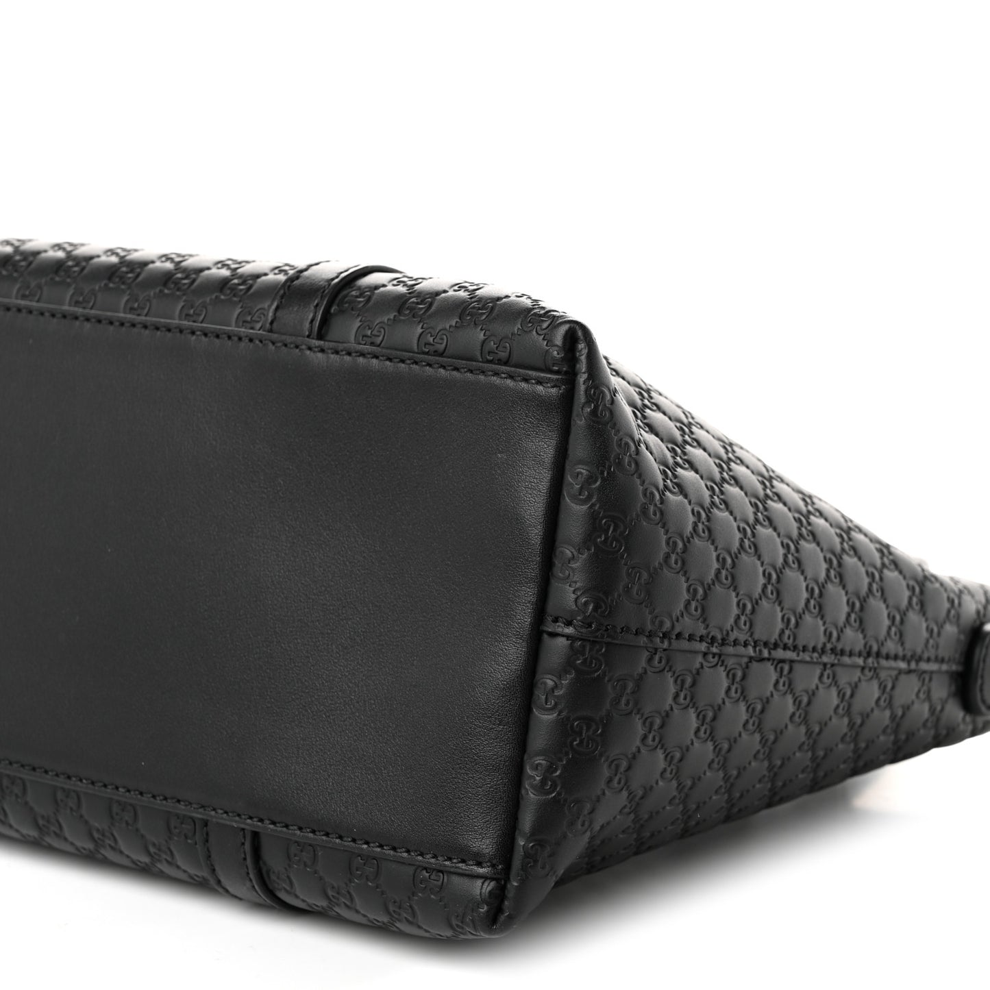 Soft Microguccissima Small Zippered Satchel Black