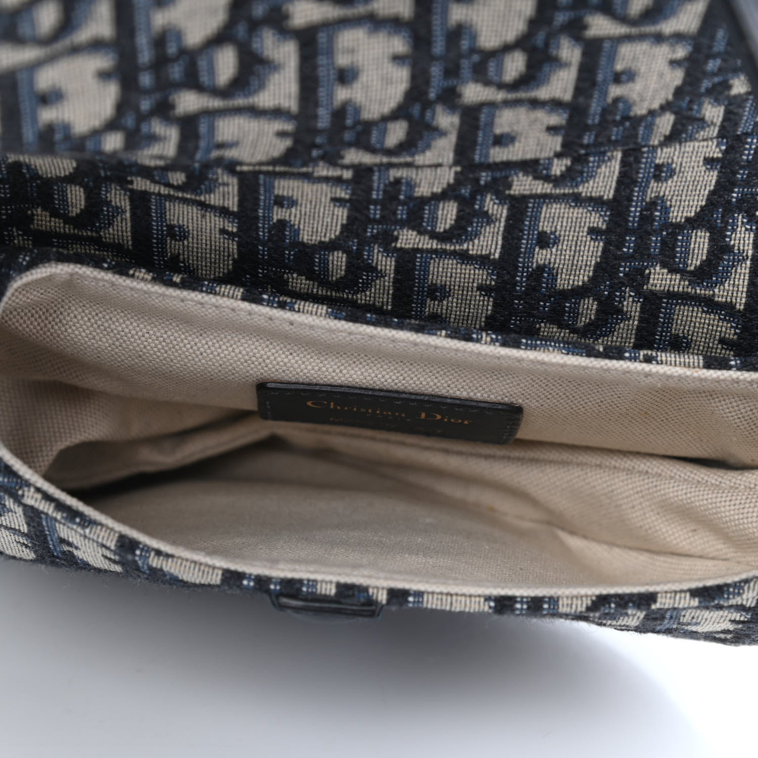 Christian Dior Oblique Mini Saddle Bag Blue 4 of 9