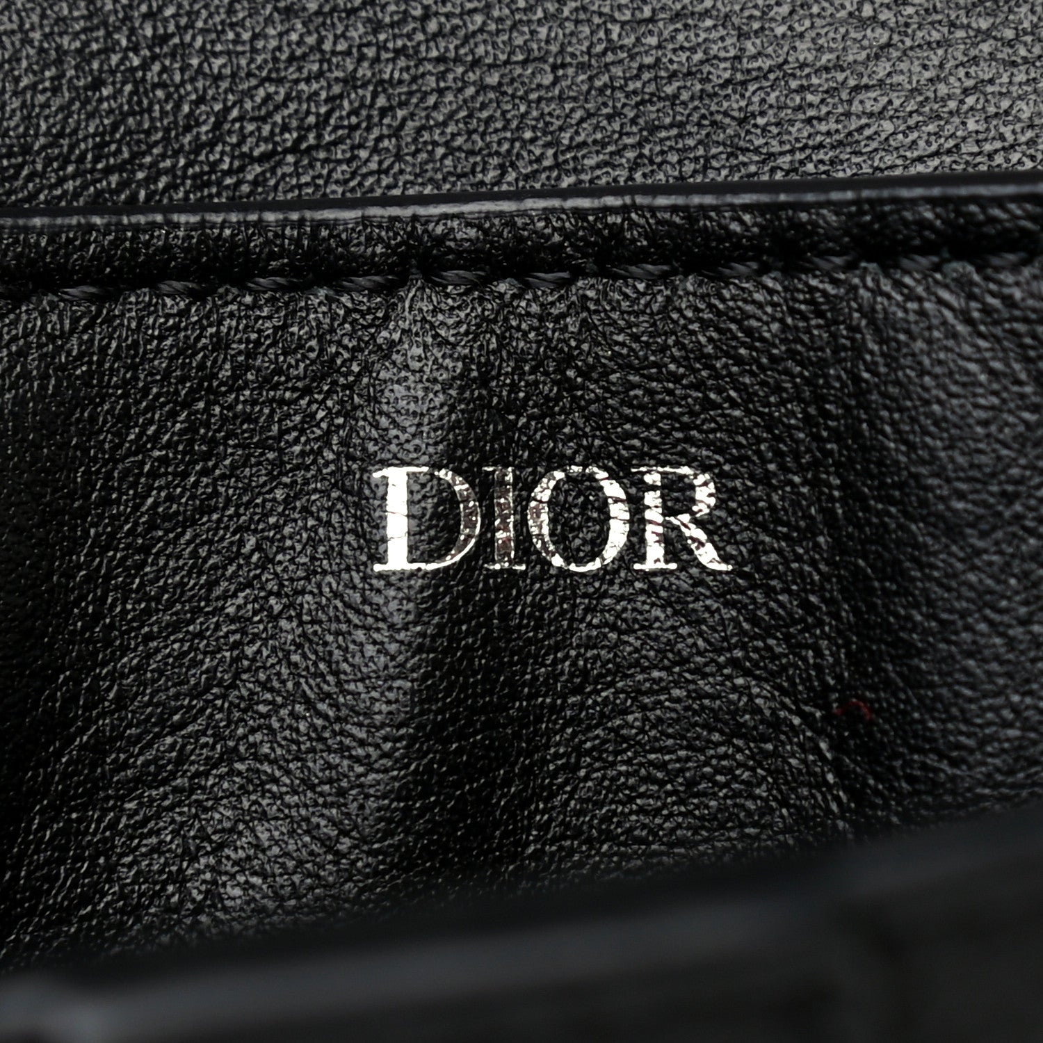 Christian Dior Grained Calfskin Oblique Saddle Wristlet Blue 6 of 6