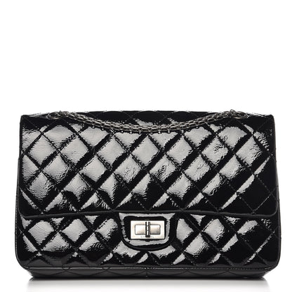 Chanel Distressed Patent Quilted 2.55 Reissue 227 Flap Black 1 of 13