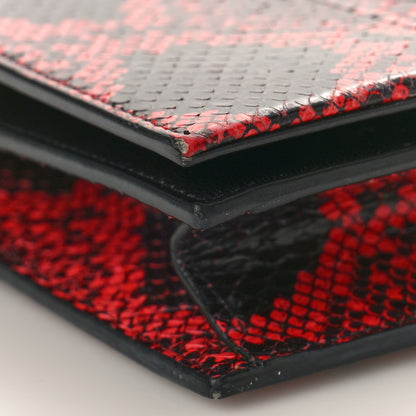 Saint Laurent Snakeskin Monogram Toy Kate Strap Wallet Black Red 8 of 12