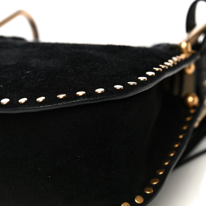 Chloe Suede Calfskin Braided Mini Hudson Shoulder Bag Black 11 of 13