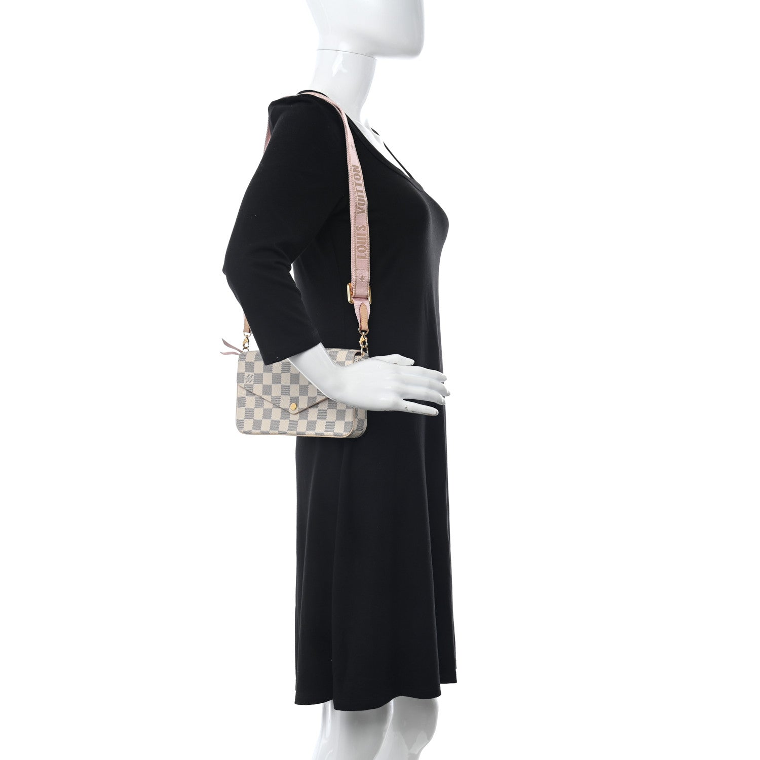 Louis Vuitton Damier Azur Felicie Strap & Go Eau de Rose 2 of 10
