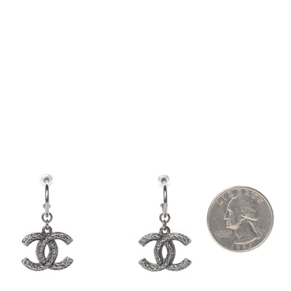 Chanel Ruthenium Twisted CC Drop Earrings 2 of 3