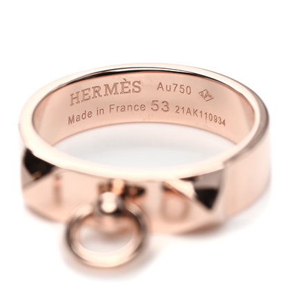 Hermes 18K Rose Gold PM Collier De Chien Ring 53 6.25 4 of 5