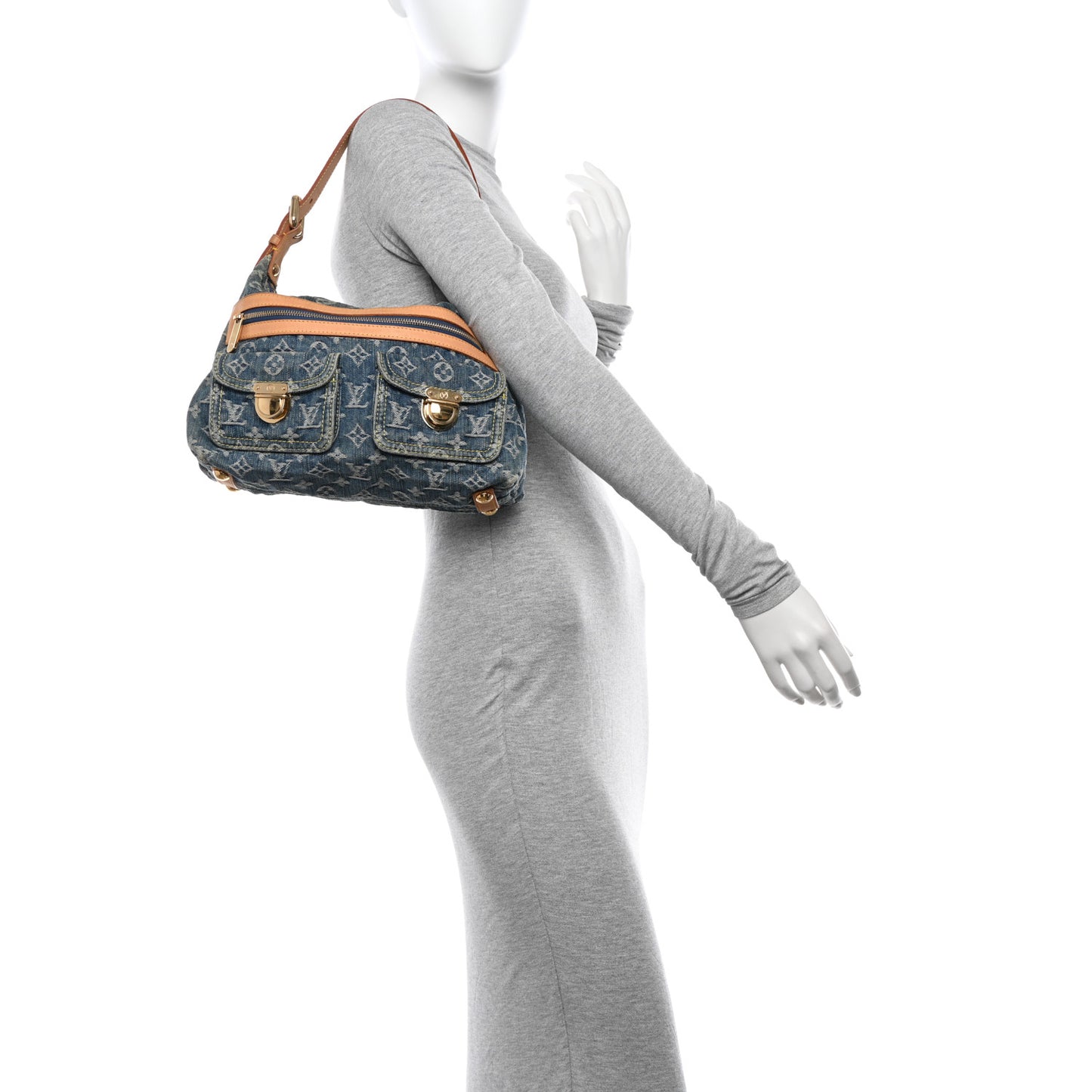 LOUIS VUITTON Monogram Denim Baggy PM Blue