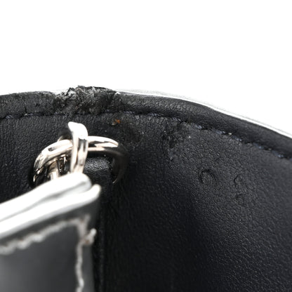 Christian Dior Metallic Patent Micro-Cannage Diorama Wallet on Chain Pouch Silver 13 of 14