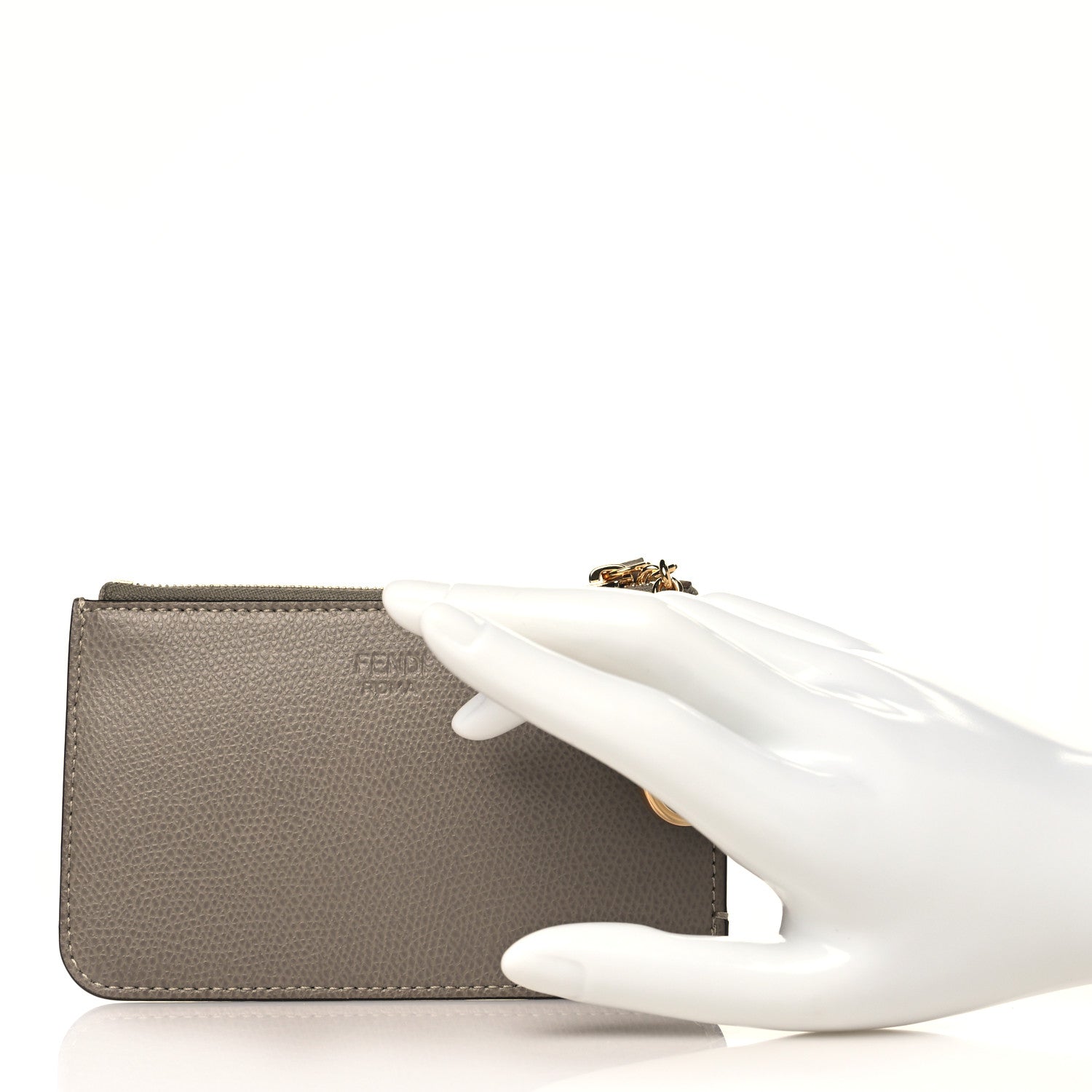 Fendi Vitello Cruise Coin Pouch Key Case Tortora 2 of 8
