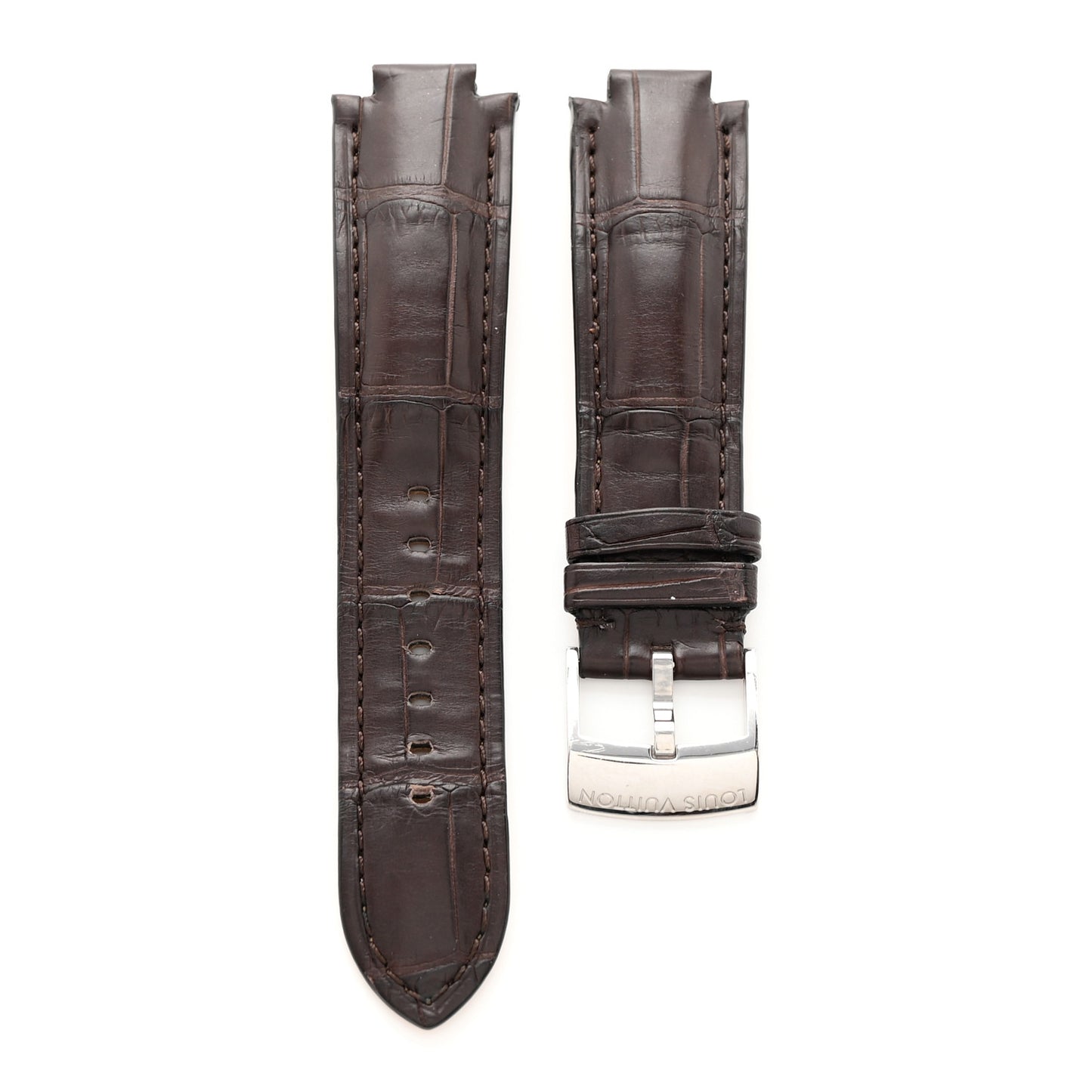 Alligator Tambour Watch Strap Brown