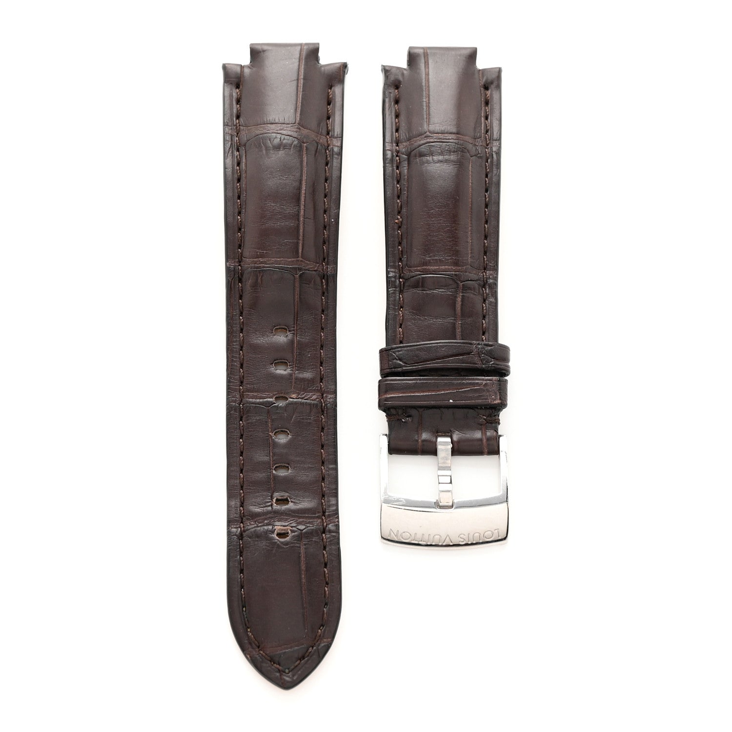 Louis Vuitton Alligator Tambour Watch Strap Brown 1 of 6