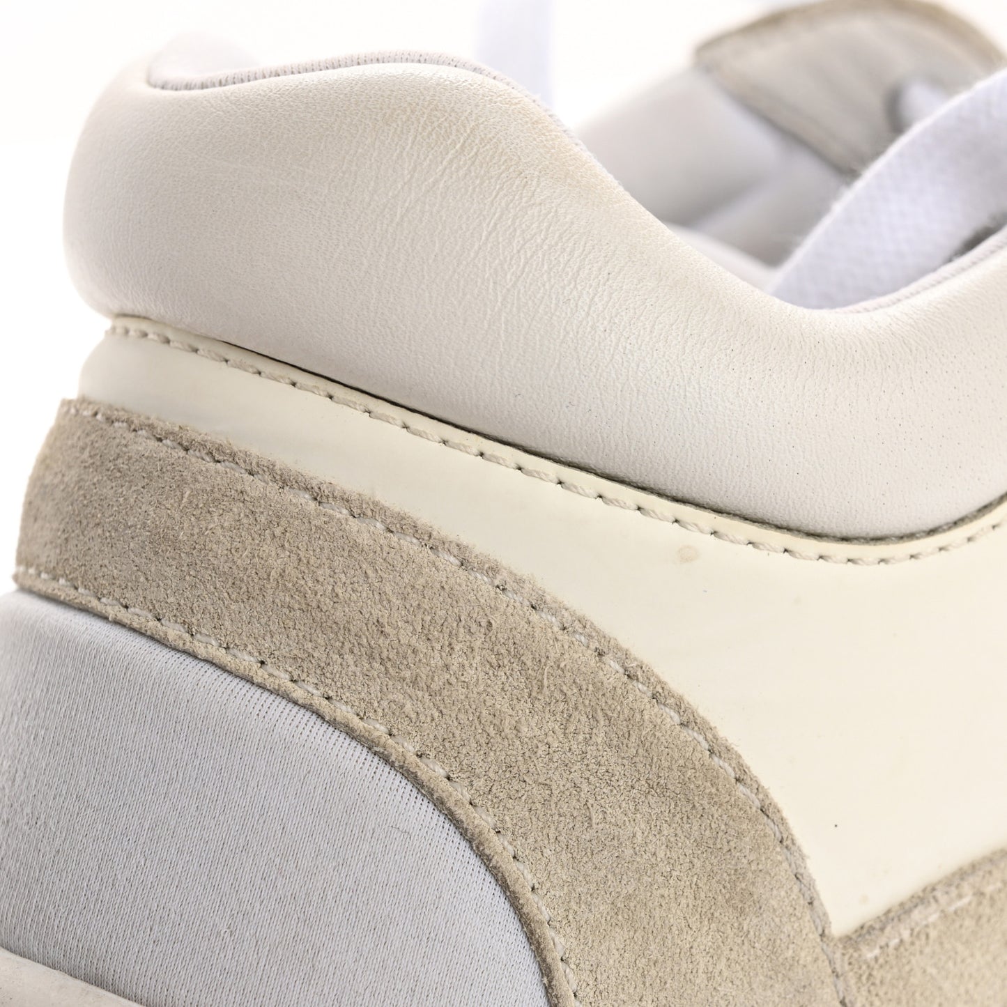 Suede Calfskin Fabric CC Sneakers 36.5 White