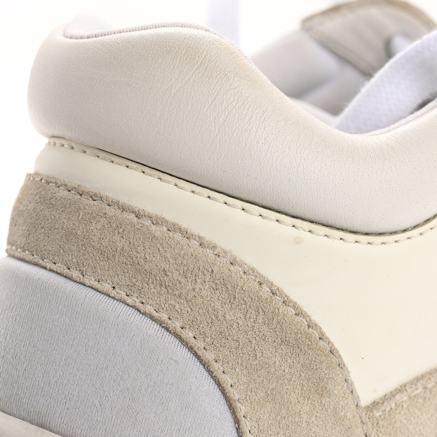 Chanel Suede Calfskin Fabric CC Sneakers 36.5 White 11 of 17