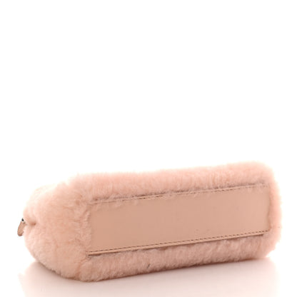 Fendi Shearling Shiny Nappa Micro Peekaboo Iconic Satchel Light Rose 3 of 9