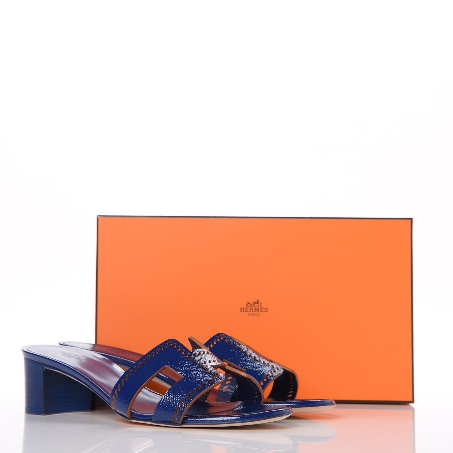 Patent Epsom Oasis Sandals 40 Bleu Saphir