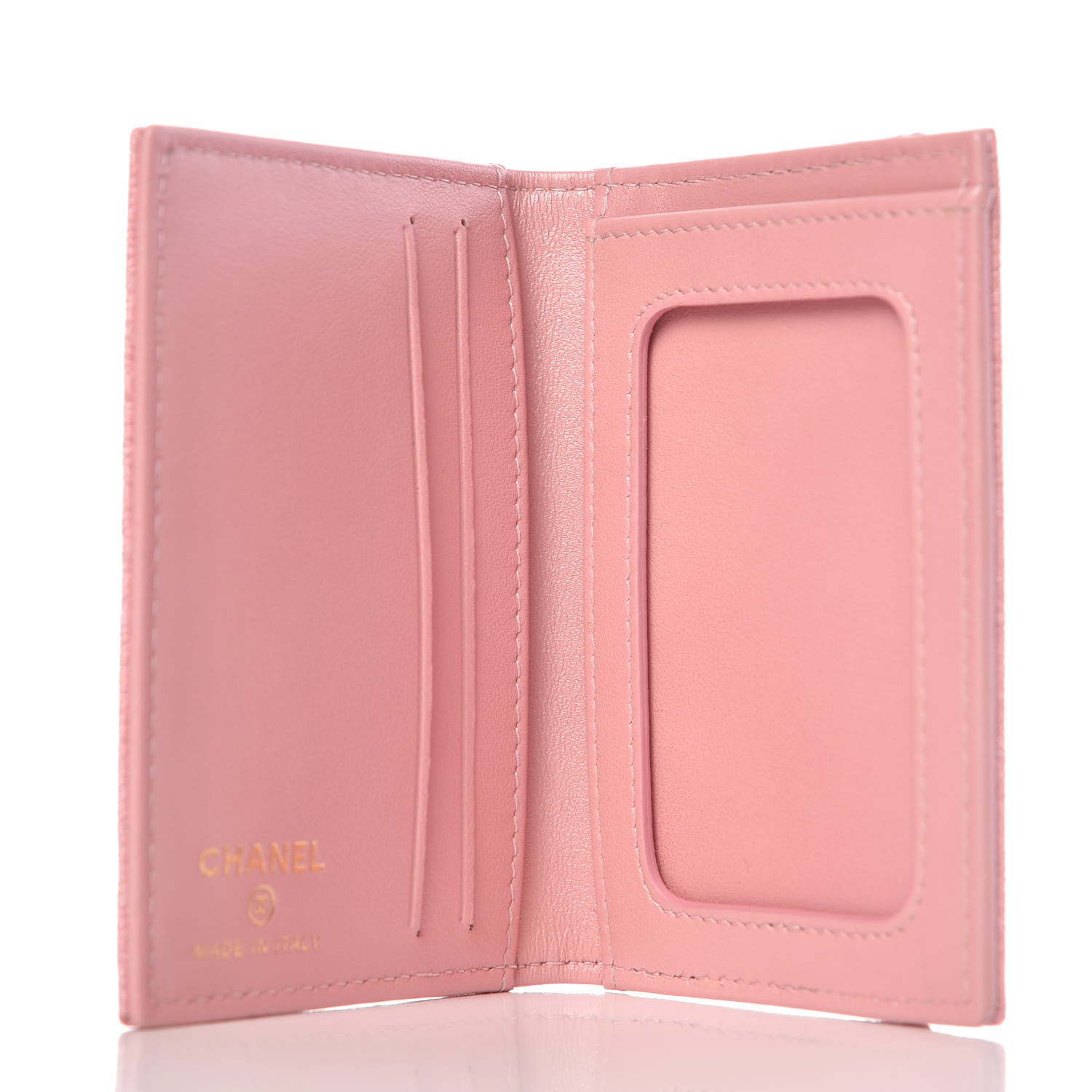 Chanel Iridescent Caviar Quilted Card Holder Wallet Rose Pink 9 of 16