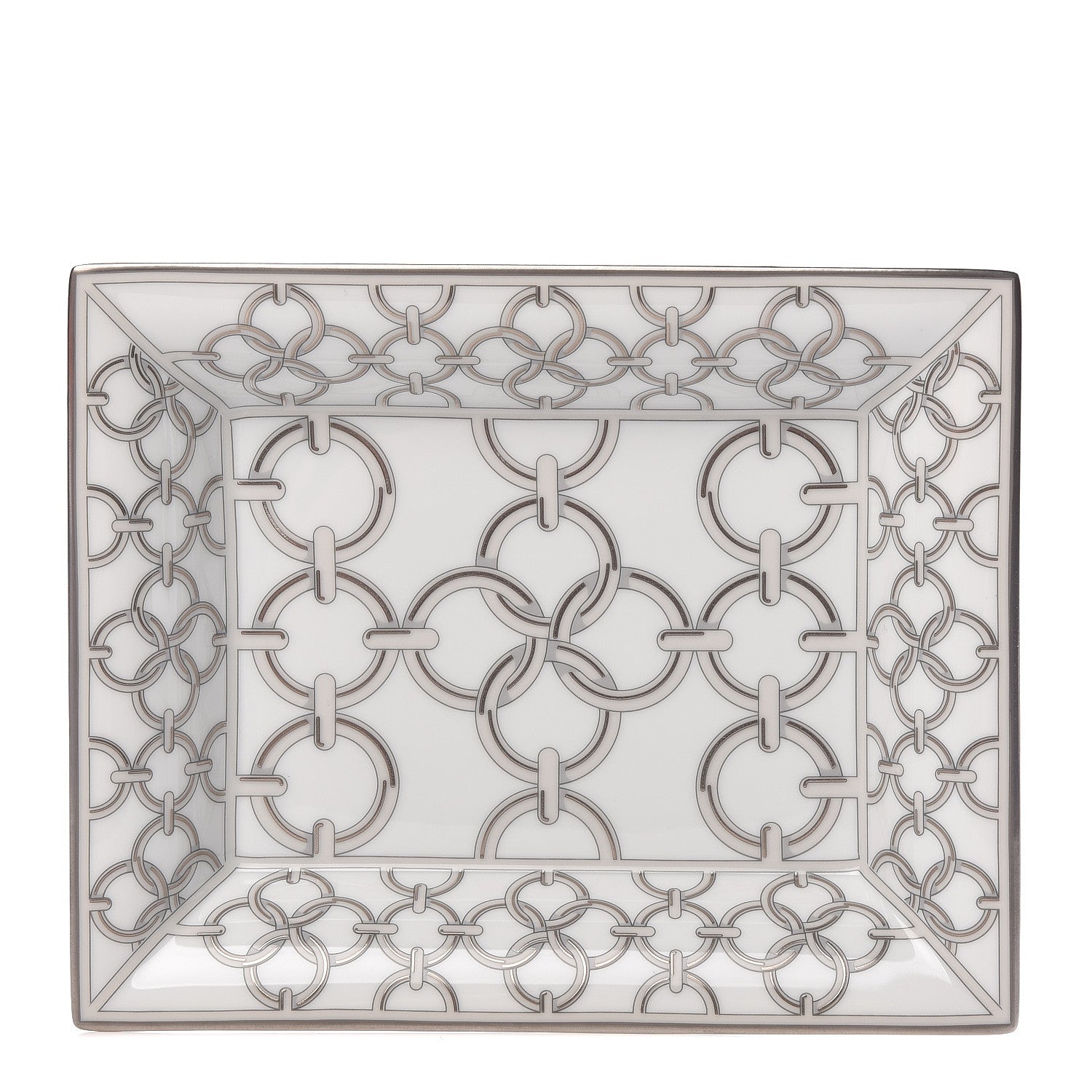Hermes Porcelain Cote de Maillons Change Tray Argent 1 of 6