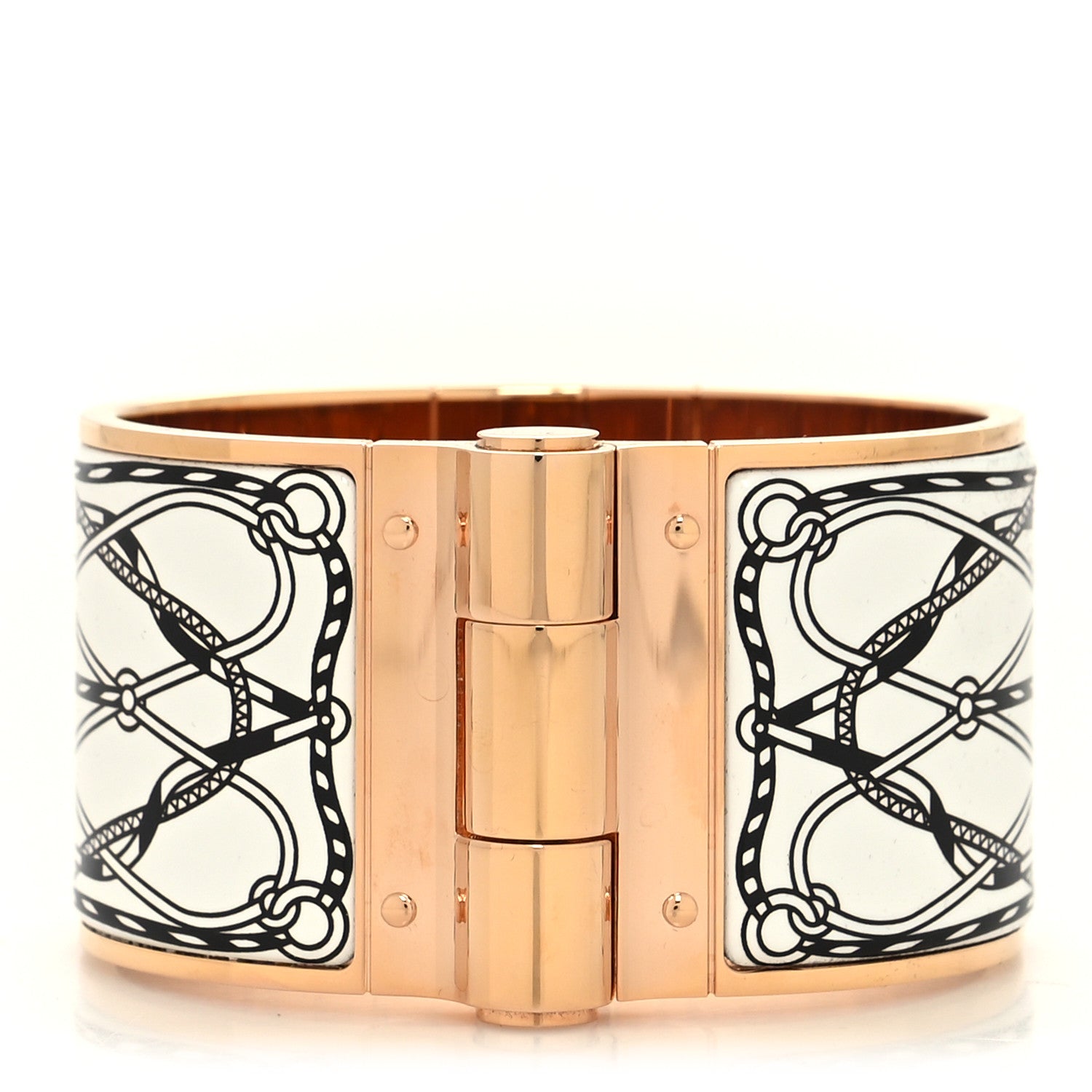 Hermes Enamel Printed Extra Wide Hinged Bracelet 1 of 5