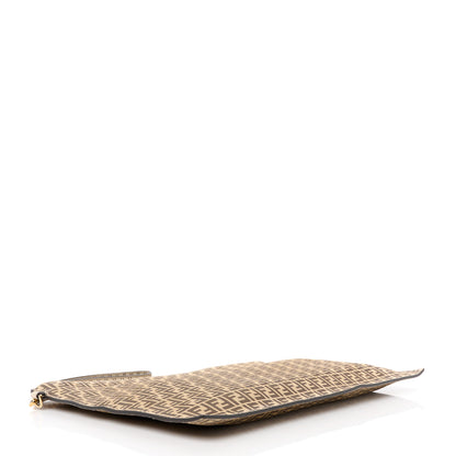 Fendi Suede Vitello Grace Micro FF Large Flat Pouch Nude Spring Maya 4 of 11