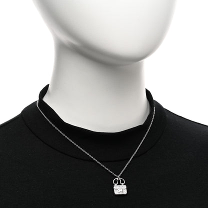 Hermes 18K White Gold Diamond Constance Amulette Pendant Necklace 2 of 6