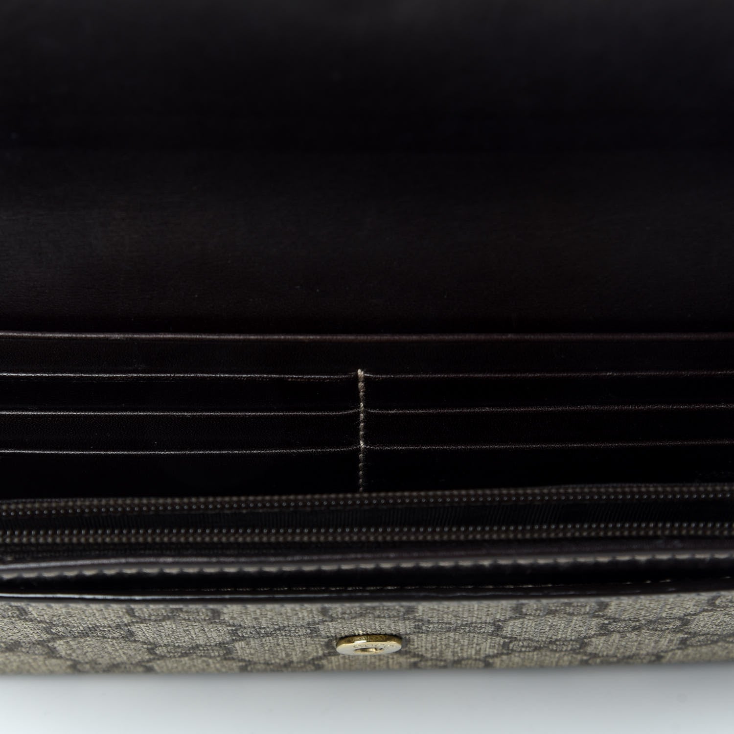 Gucci GG Plus Monogram Joy Continental Flap Wallet Beige Ebony Dark Brown 4 of 10