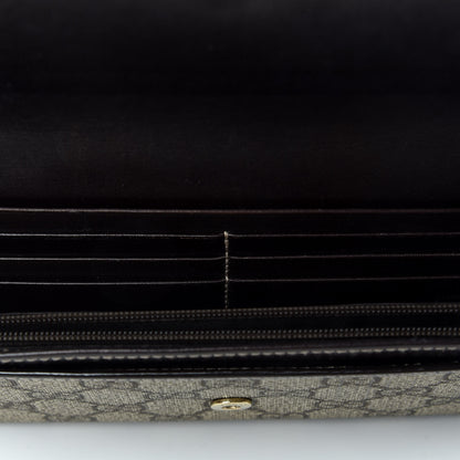 Gucci GG Plus Monogram Joy Continental Flap Wallet Beige Ebony Dark Brown 4 of 10