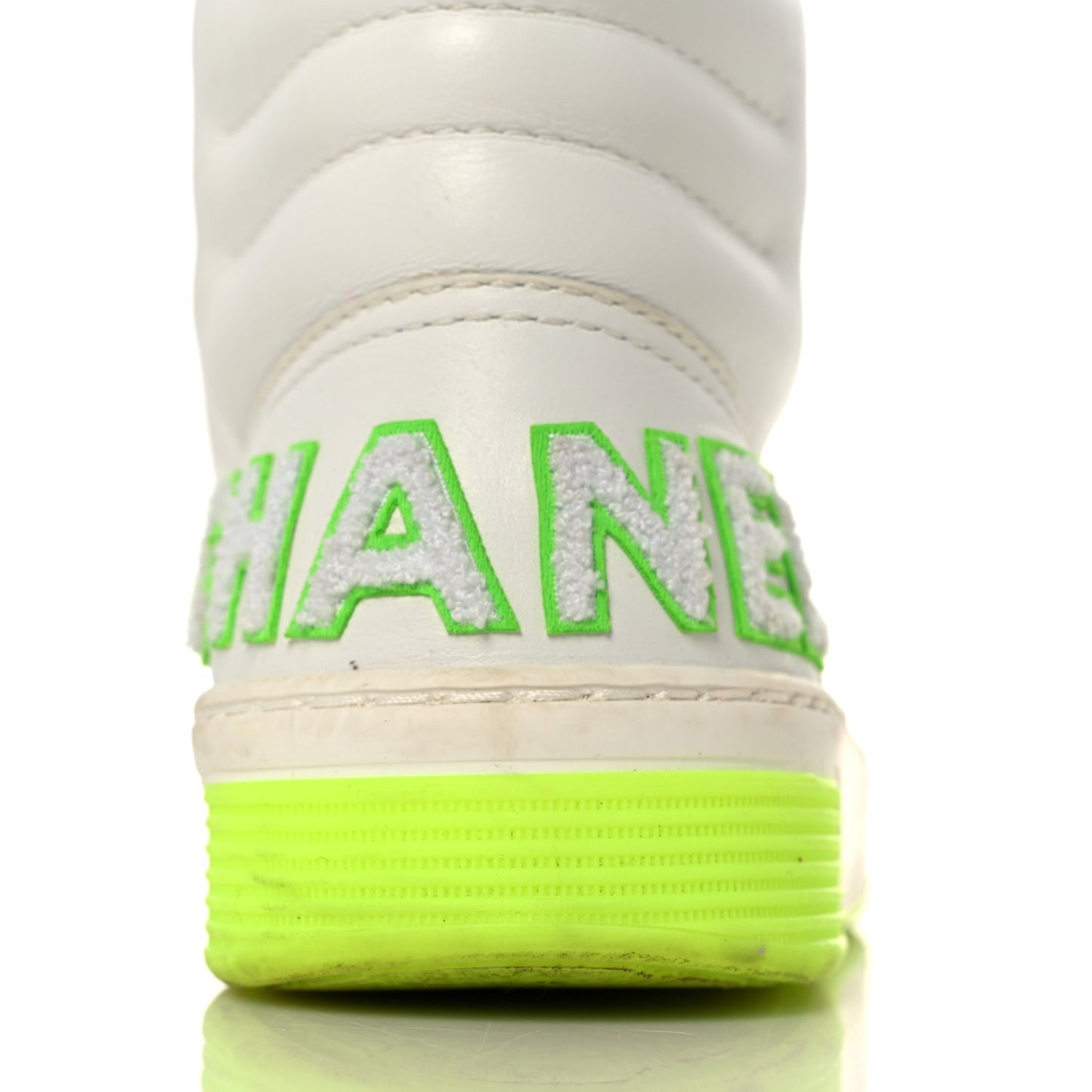 Calfskin Womens Logo High Top Sneakers 36.5 White Multicolor