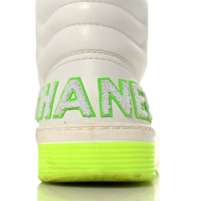 Chanel Calfskin Womens Logo High Top Sneakers 36.5 White Multicolor 17 of 18