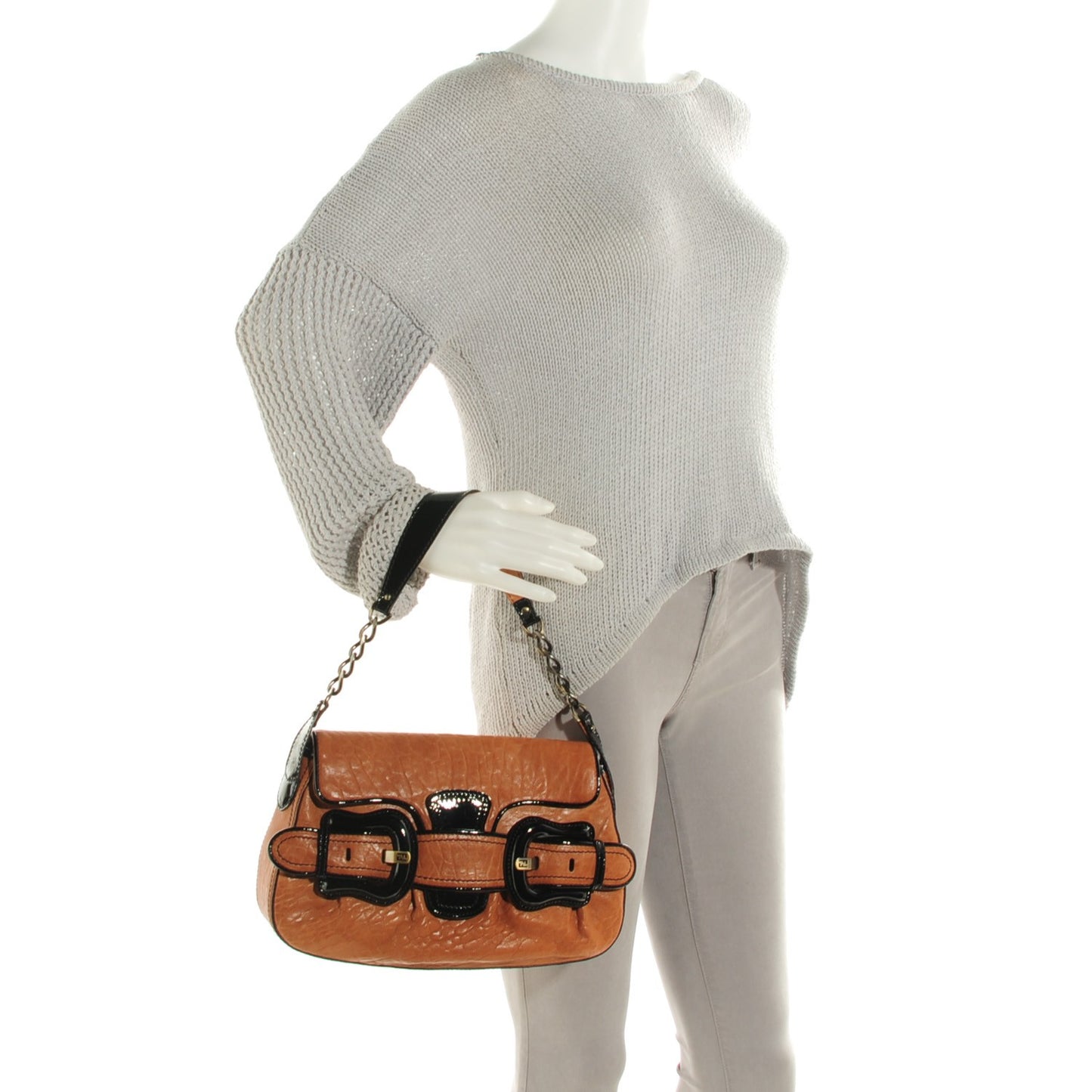 Nappa Patent B Bis Flap Bag Osso Black