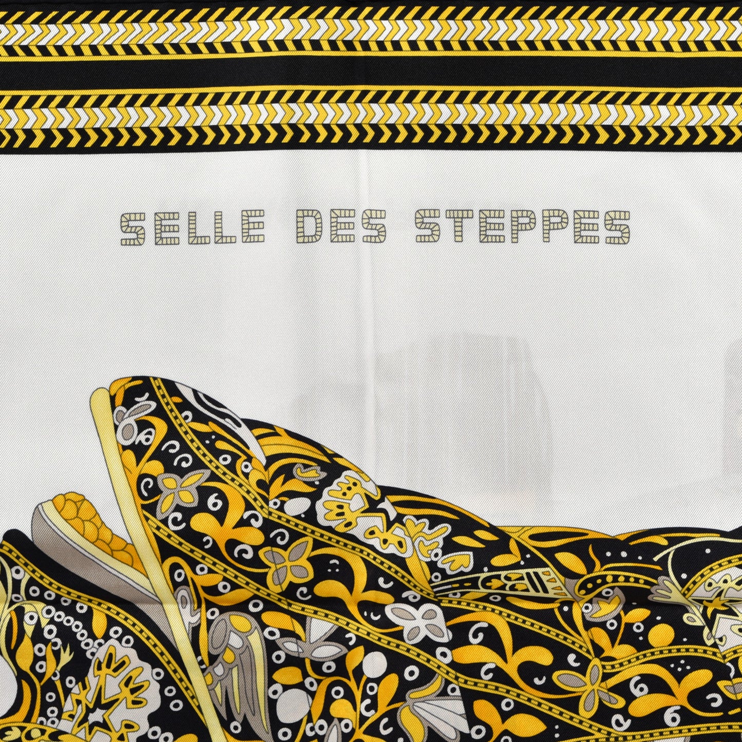 Silk Selle Des Steppes Scarf 90 White Or Black