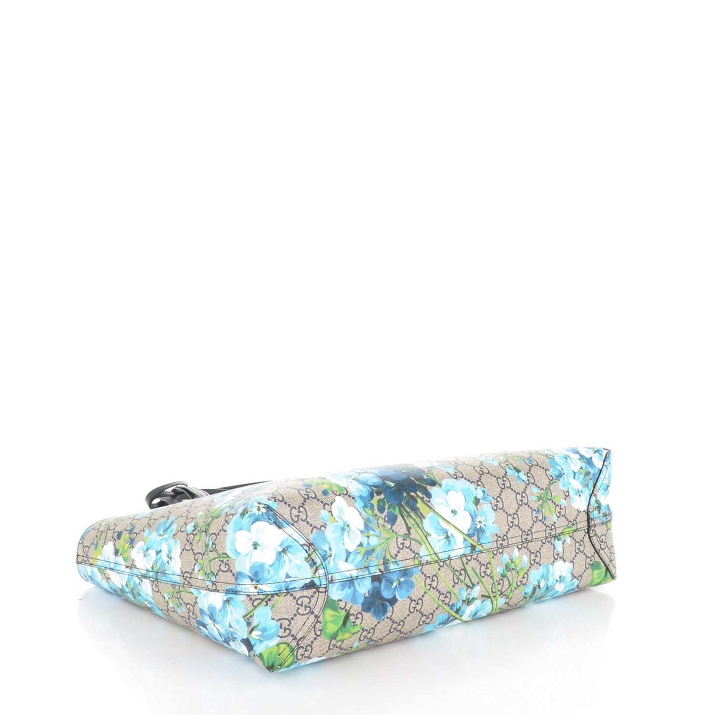 GG Supreme Monogram Blooms Medium Reversible Tote Beige Blue Navy