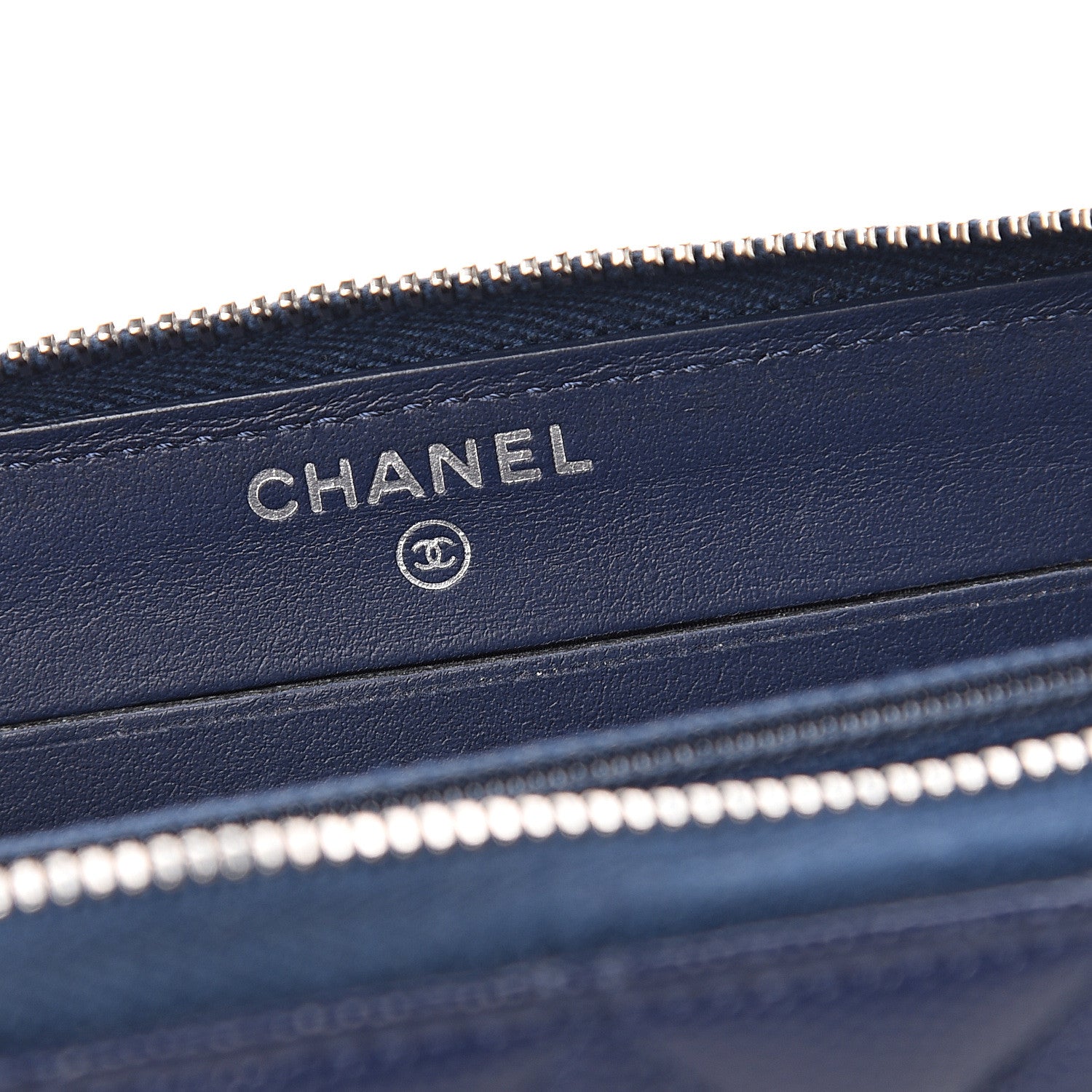 Chanel Caviar Quilted Small Zip Around Wallet Navy 5 of 7