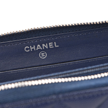 Chanel Caviar Quilted Small Zip Around Wallet Navy 5 of 7