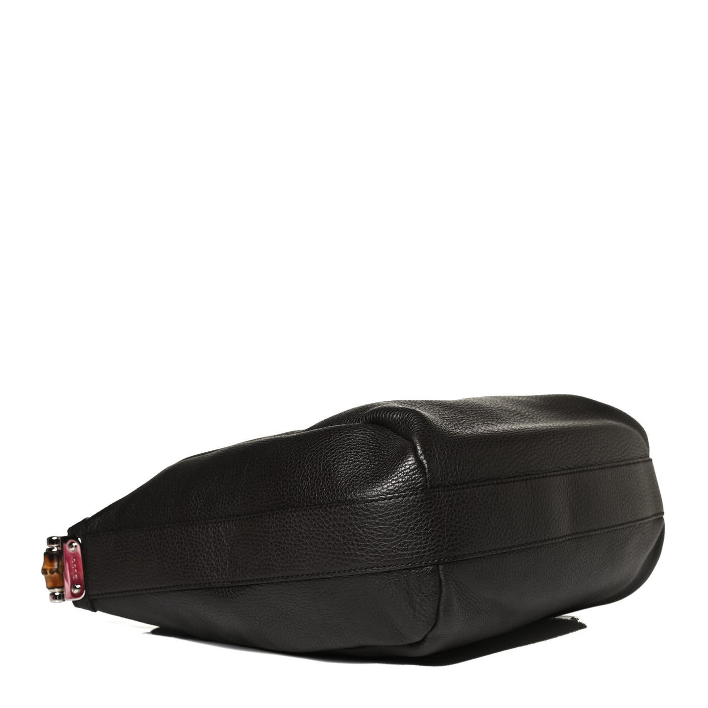 Grained Calfskin Bamboo Bar Hobo Dark Brown