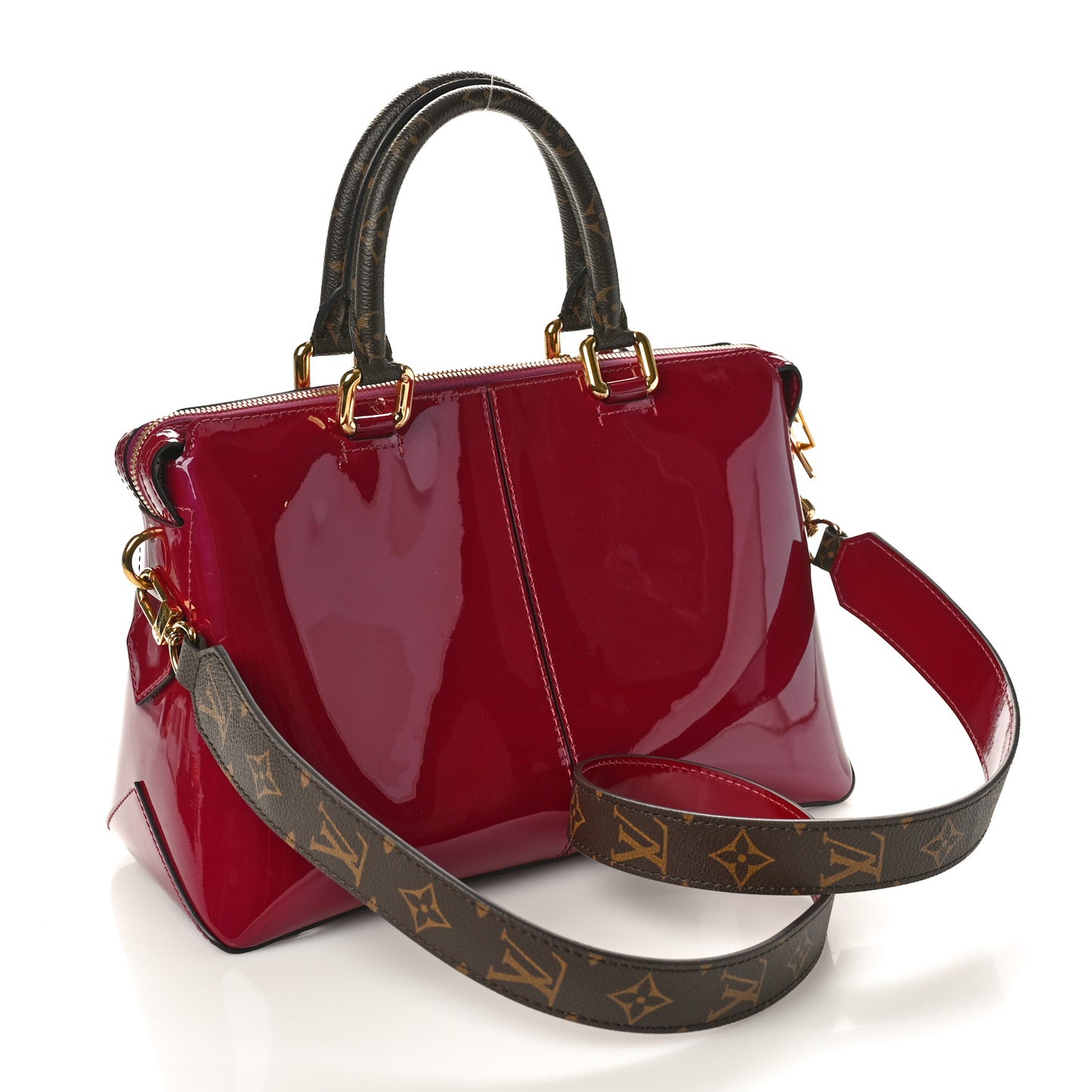 Patent Calfskin Miroir Tote Magenta