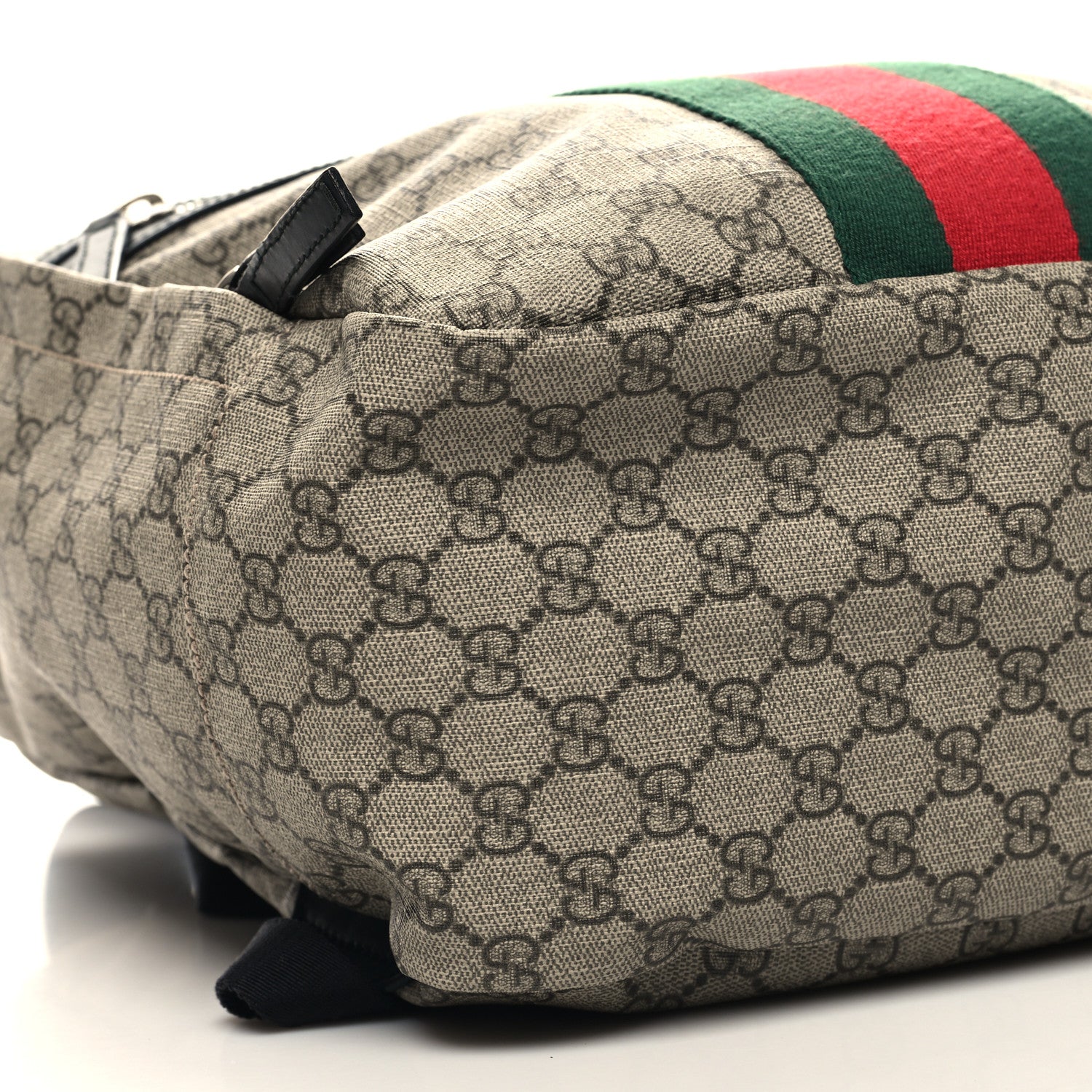 Gucci Soft GG Supreme Monogram Appia Calfskin Web Tote Backpack Beige Ebony Black 9 of 11