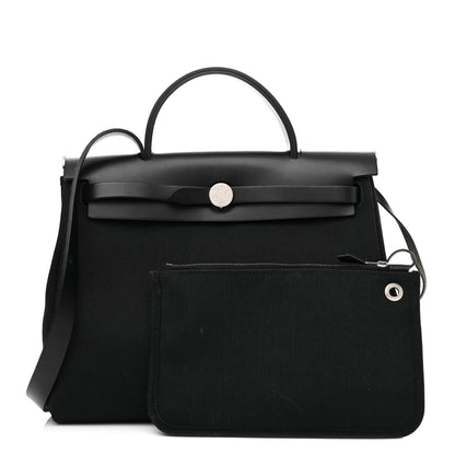 Hermes Military Toile Vache Hunter Herbag Zip PM 31 Black 1 of 12