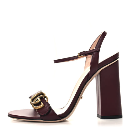 Gucci Lifford Calfskin GG Marmont Ankle Wrap 75mm Sandals 39 Vintage Bordeaux 1 of 8