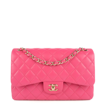 Chanel Lambskin Quilted Jumbo Double Flap Fuchsia 1 of 9