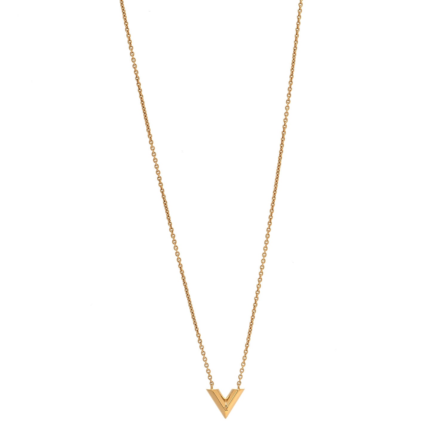 Louis Vuitton Brass Essential V Necklace Gold 1 of 6