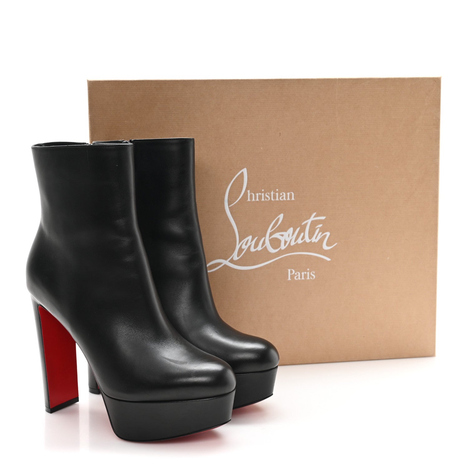 Christian Louboutin Calfskin Loo Booty 130 Ankle Boots 38.5 Black 9 of 9