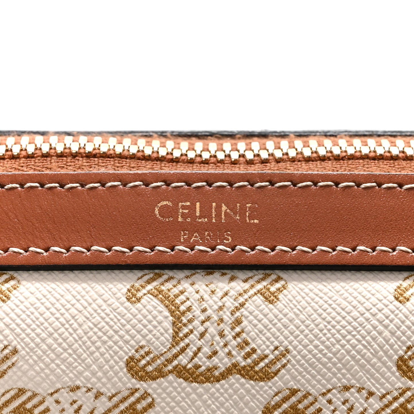 Triomphe Canvas Calfskin Boston Bag White