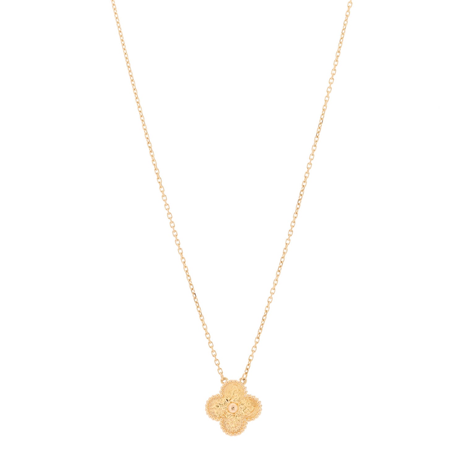 Van Cleef & Arpels 18K Rose Gold Vintage Alhambra Pendant Necklace 1 of 5
