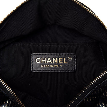Chanel Metallic Caviar Quilted Waist Bag Black Gold 6 of 9