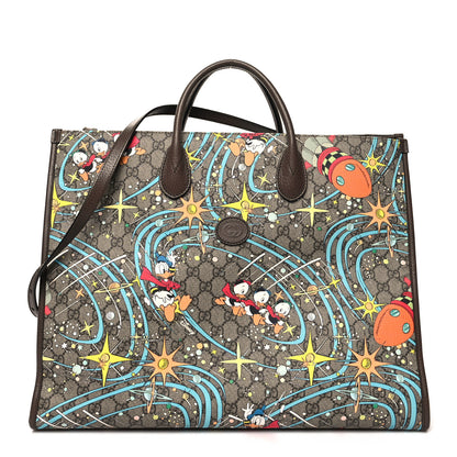 Gucci X DISNEY GG Supreme Monogram Donald Duck Retro Interlocking G Shopping Tote Beige Multicolor New Acero 1 of 13