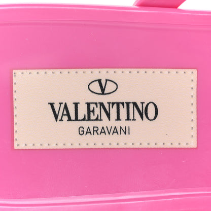 Valentino Garavani PVC Jelly Rockstud Caged Flat Thong Sandals 38 Dawn Pink 7 of 10
