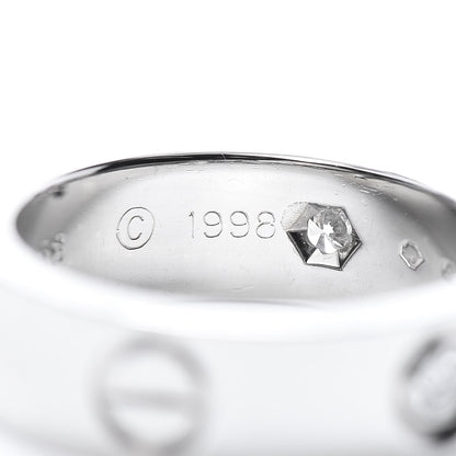 Cartier 18K White Gold 3 Diamond 5.5mm LOVE Ring 49 4.75 6 of 7