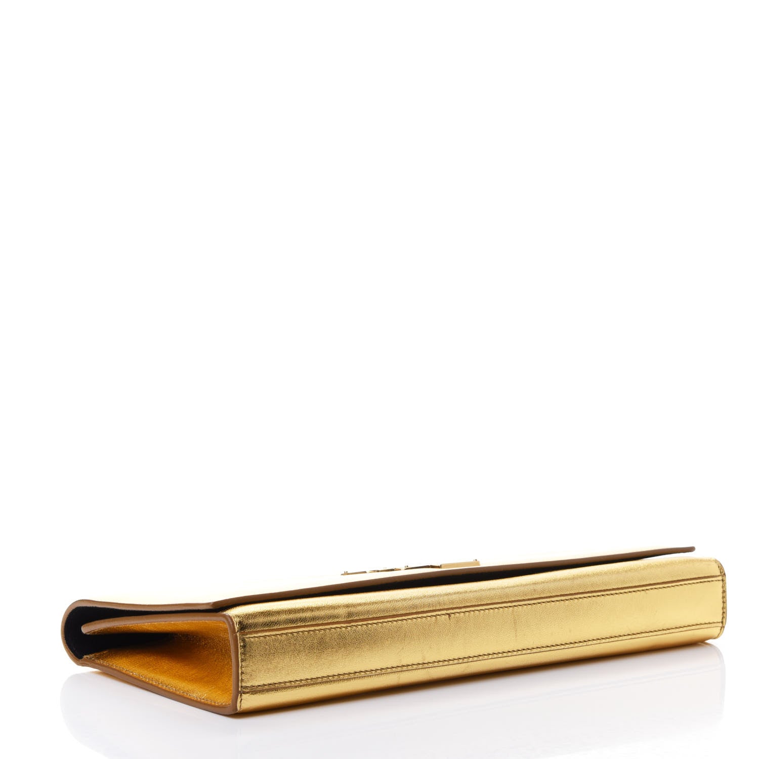Saint Laurent Metallic Calfskin Monogram Cassandre Clutch Ciad 3 of 5