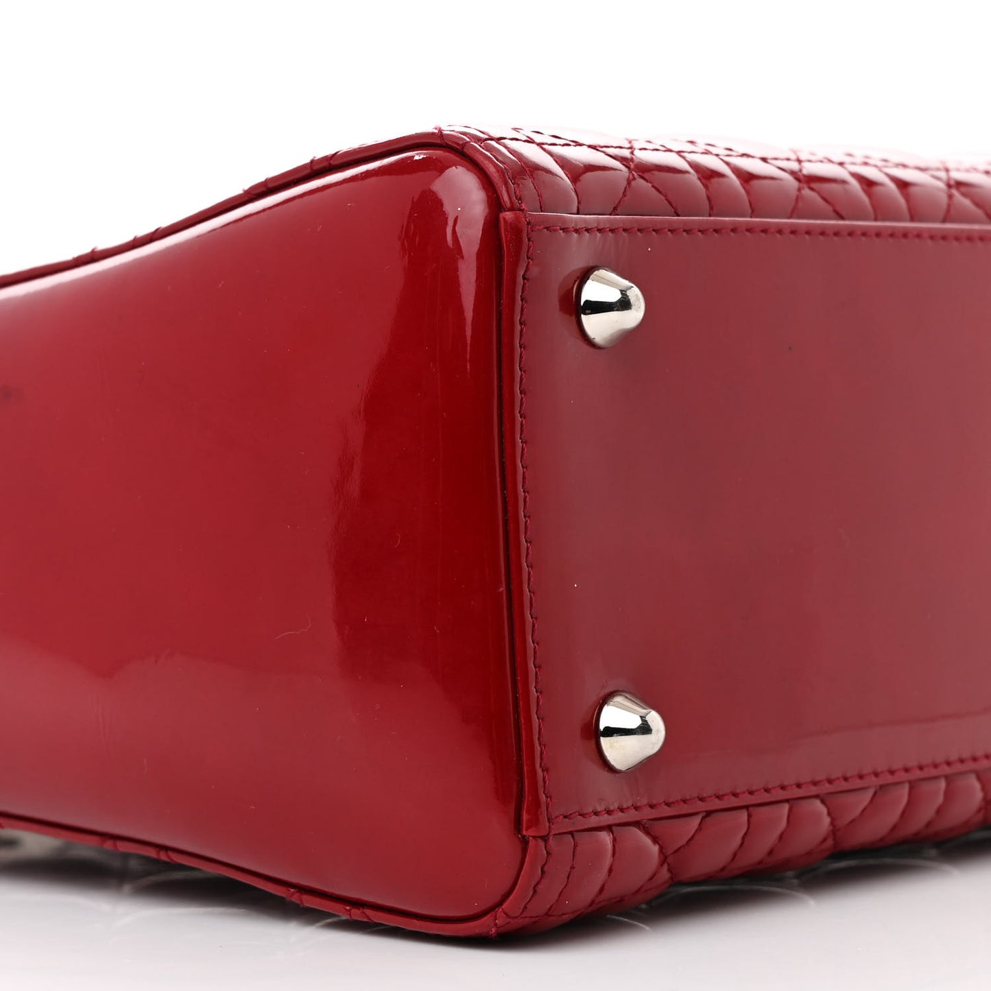 Patent Cannage Large Lady Dior Red