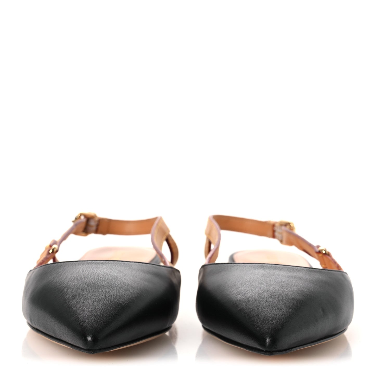 Calfskin Blossom Slingback Flat Ballerina 36 Black