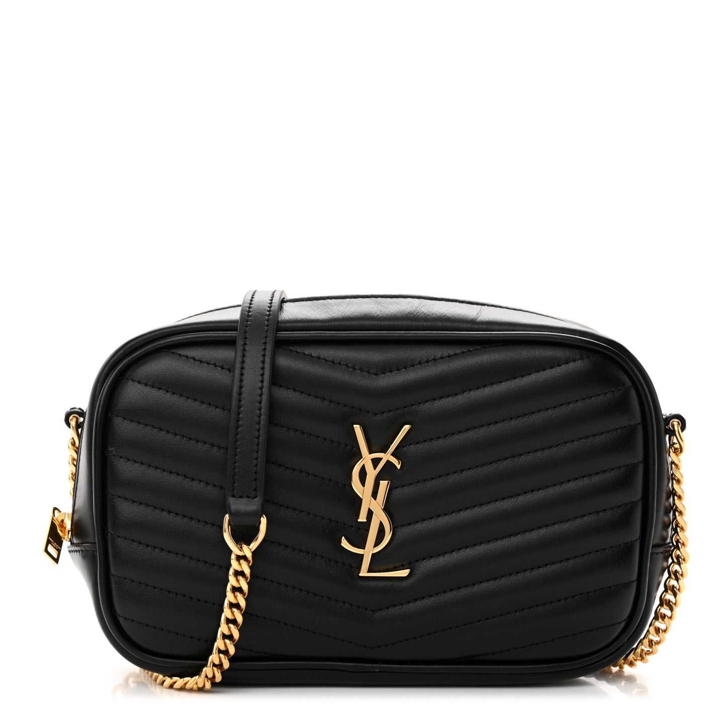 Calfskin Matelasse Monogram Mini Lou Camera Bag Black